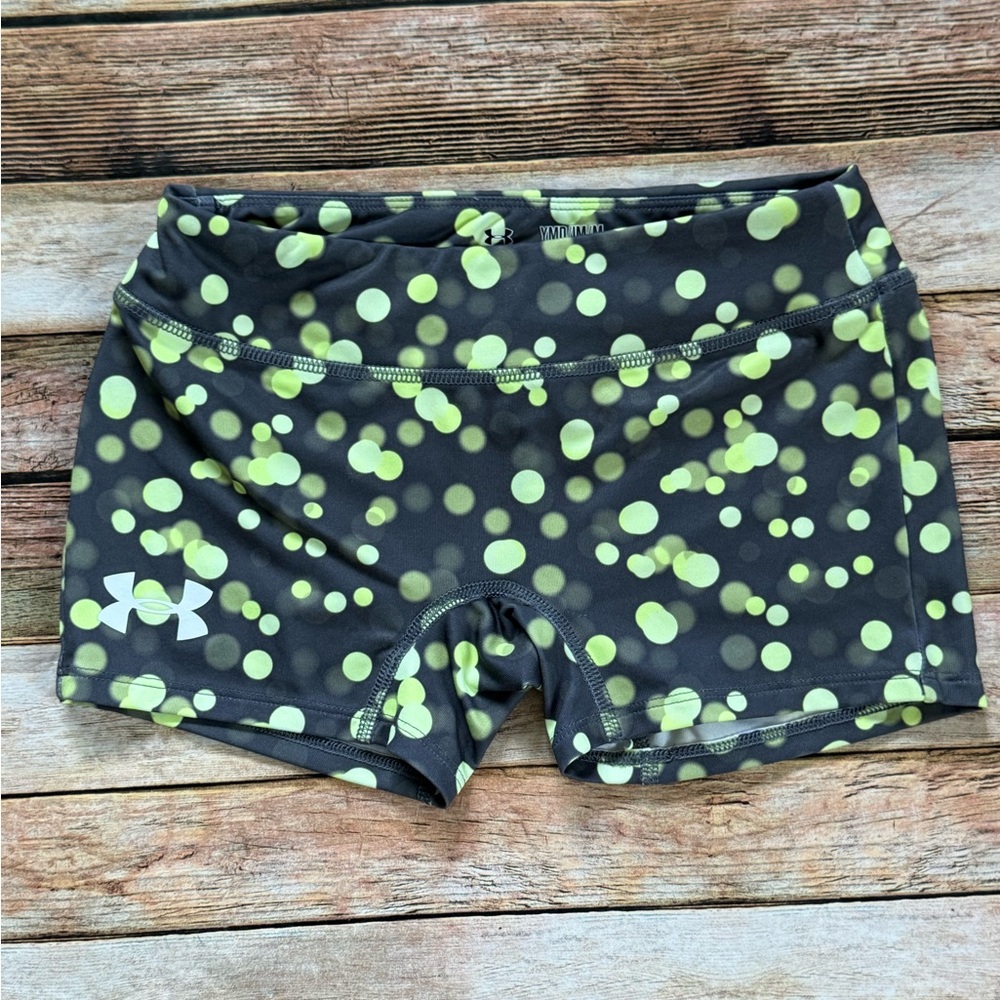 Under Armour Black and Neon Green Dot Performance Shorts